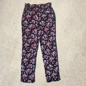 Rebecca Taylor Tilda Floral-Print Velvet Skinny Ankle Pants Size 10